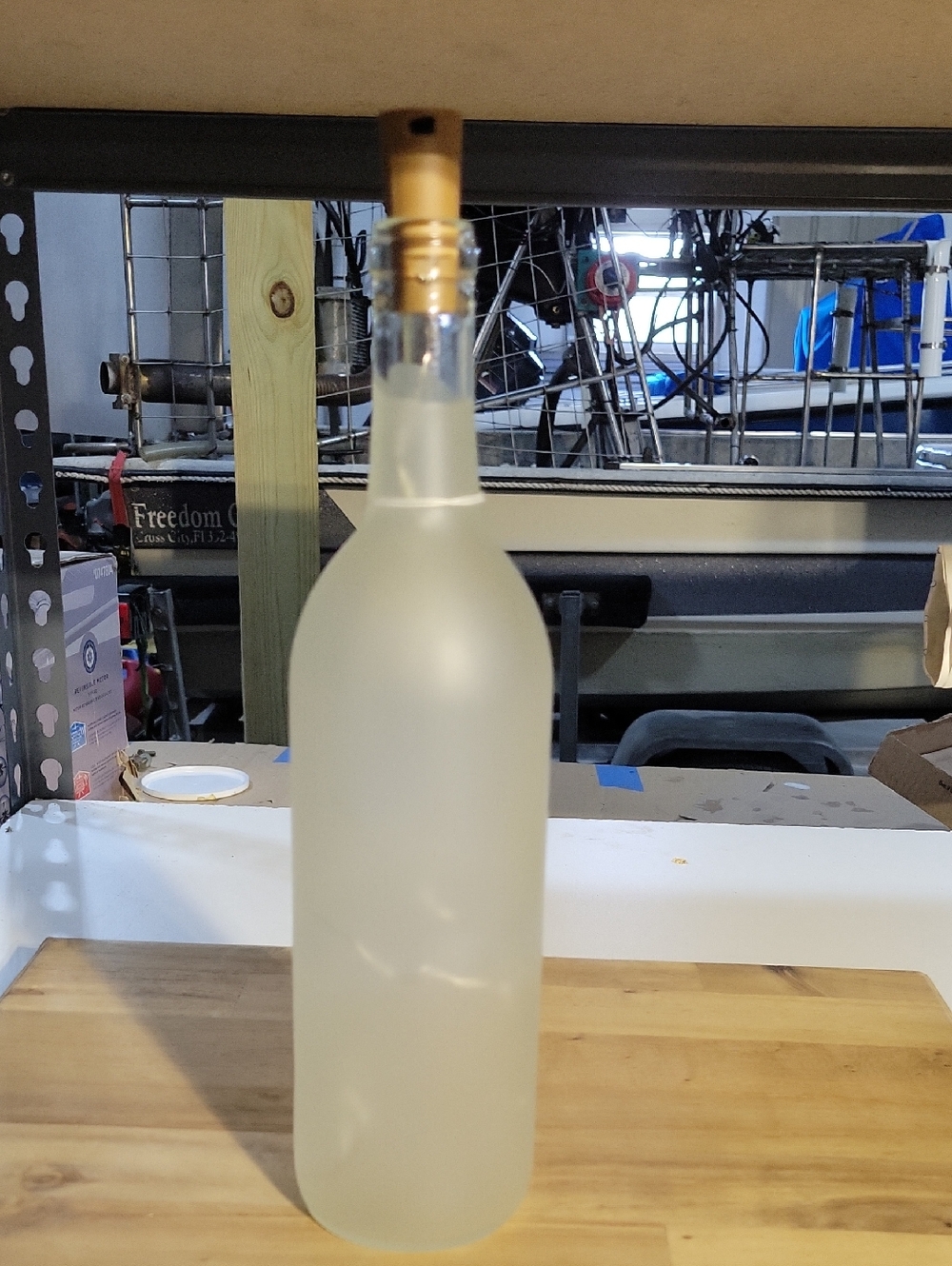 White LED Frosted Glass Wine Bottle Light - Unbranded